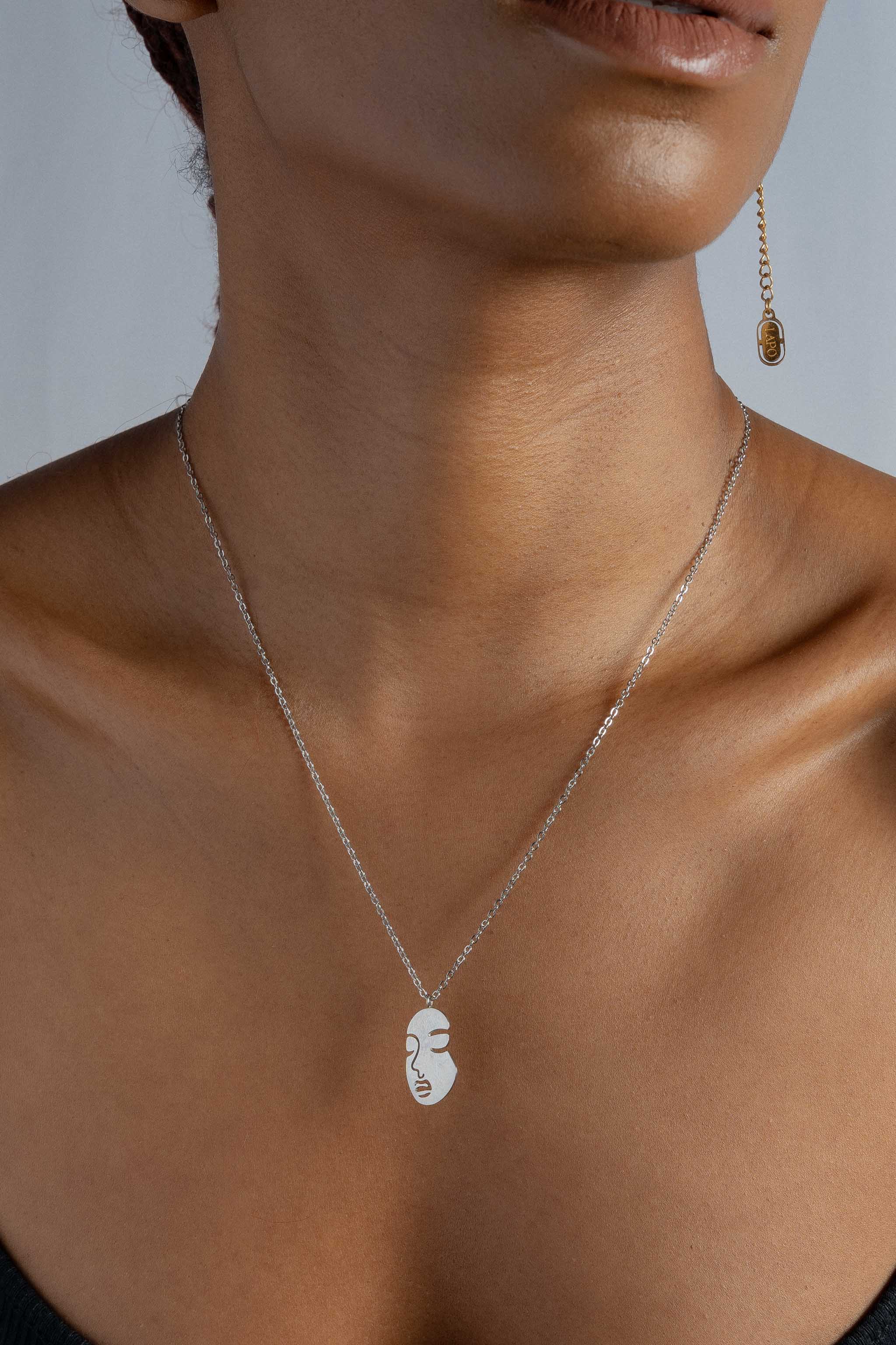 Serenity Necklace with Simple Chain - Silver