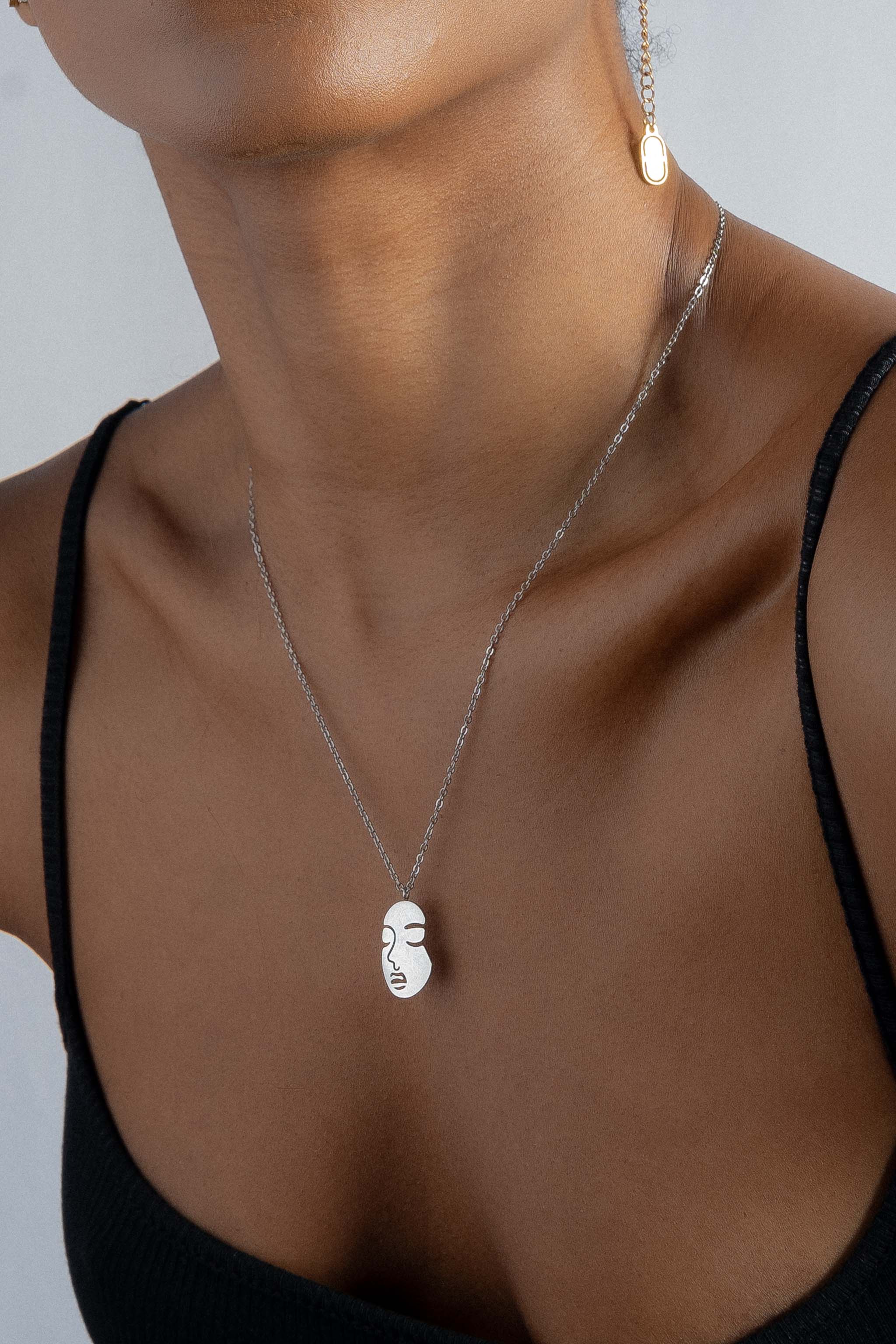 Serenity Necklace with Simple Chain - Silver