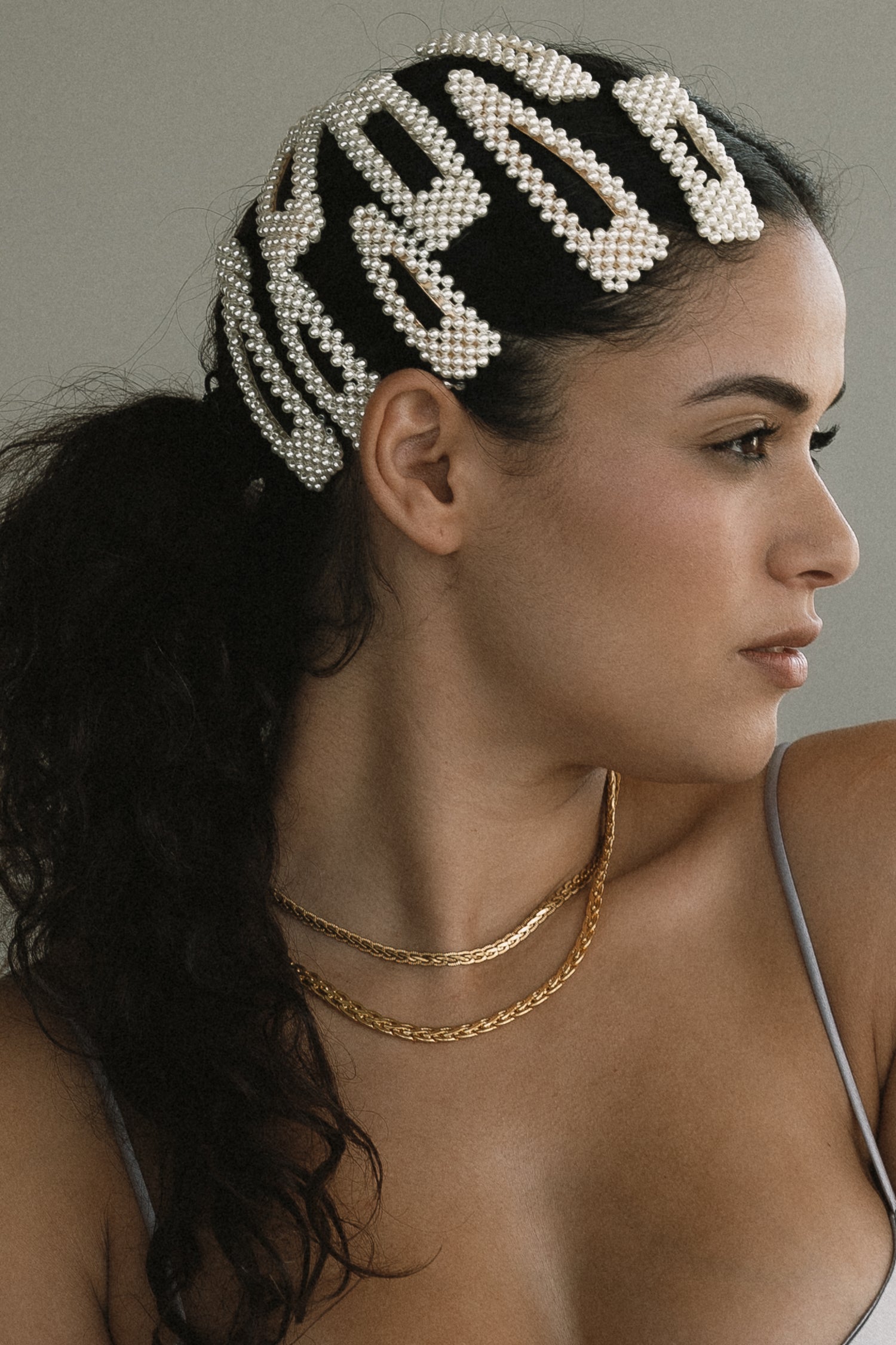 Chiffon Pearl Hair Clips - Lapo Lounge