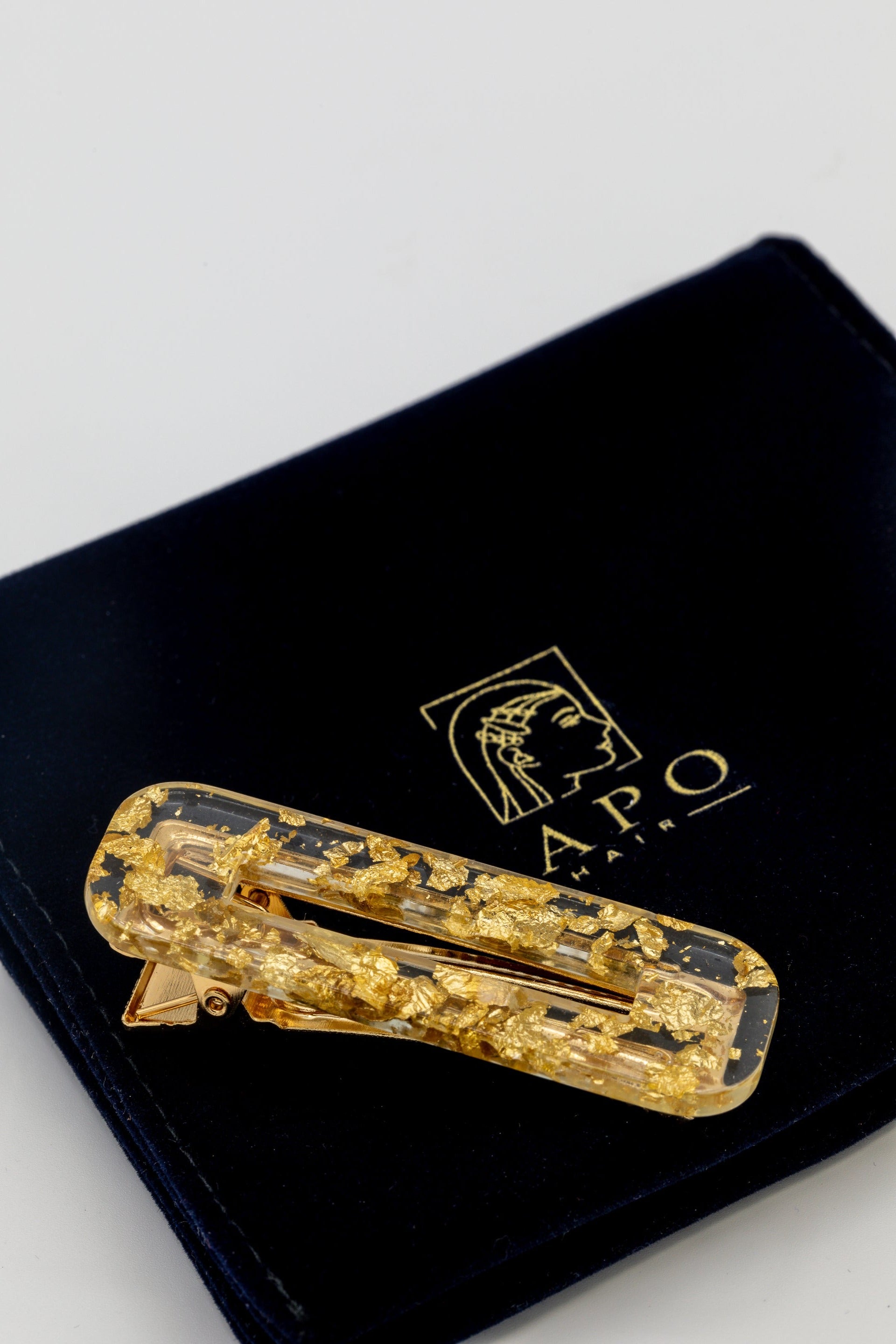Statice Barrette - Gold Leaf