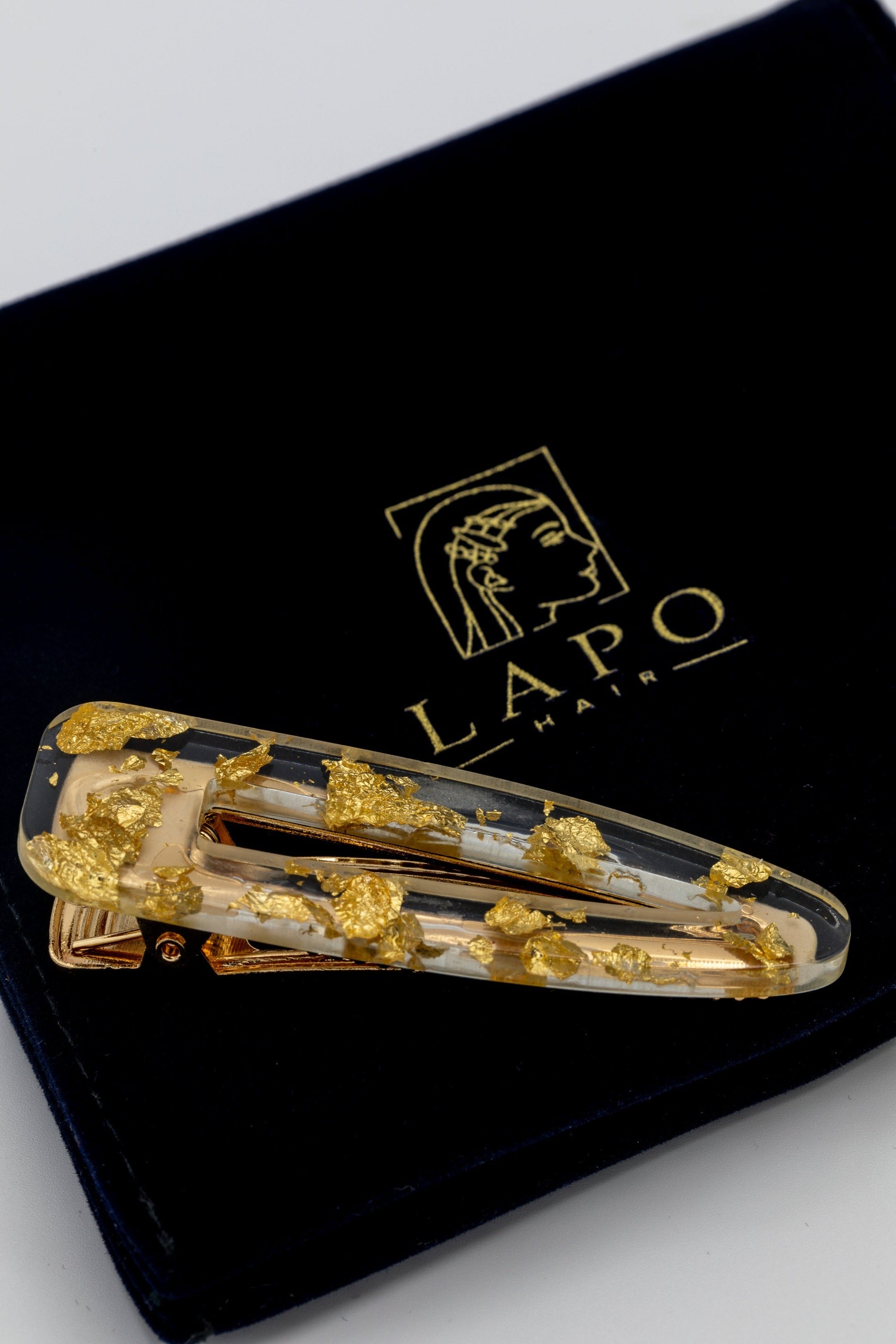 Statice Barrette - Gold Leaf