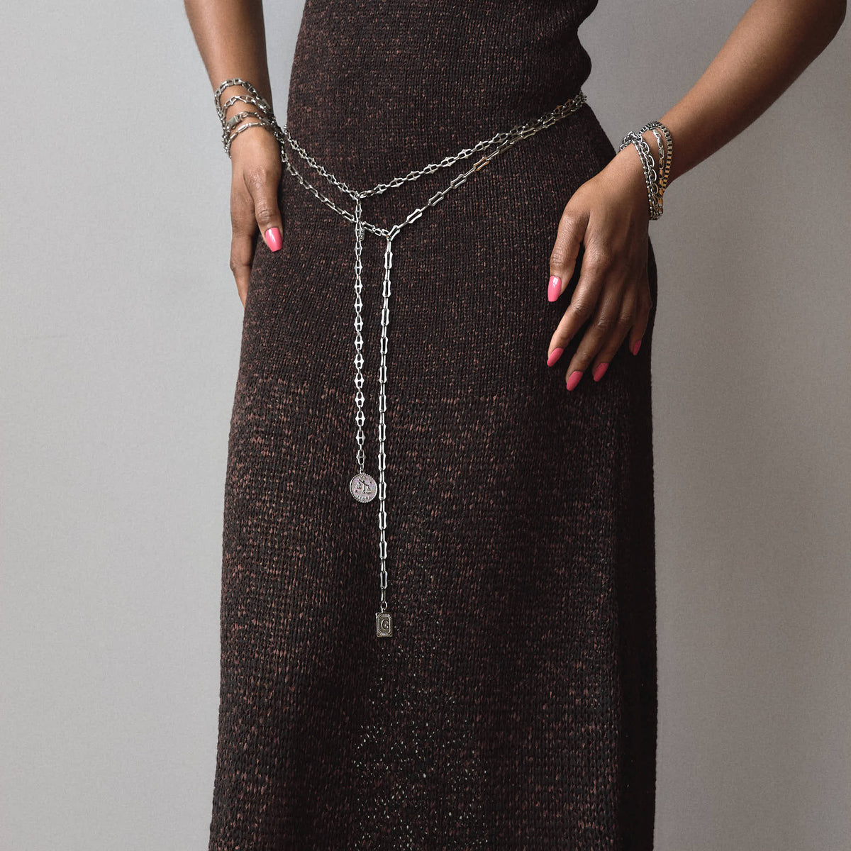 ??Gorgeous Women’s Silver Chain Belt.  New condition! Style statement‼️ Himalia Silver Chain Belt | Lapo Lounge main image 2