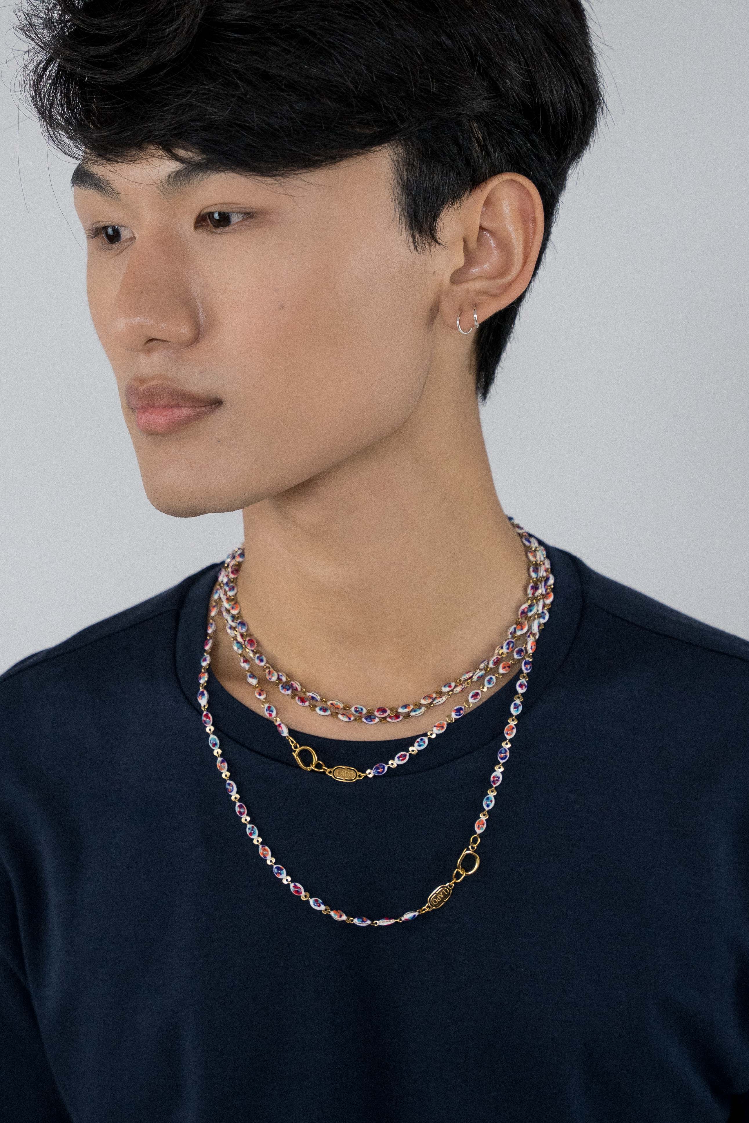 Pixel Multicolored Gold Necklace