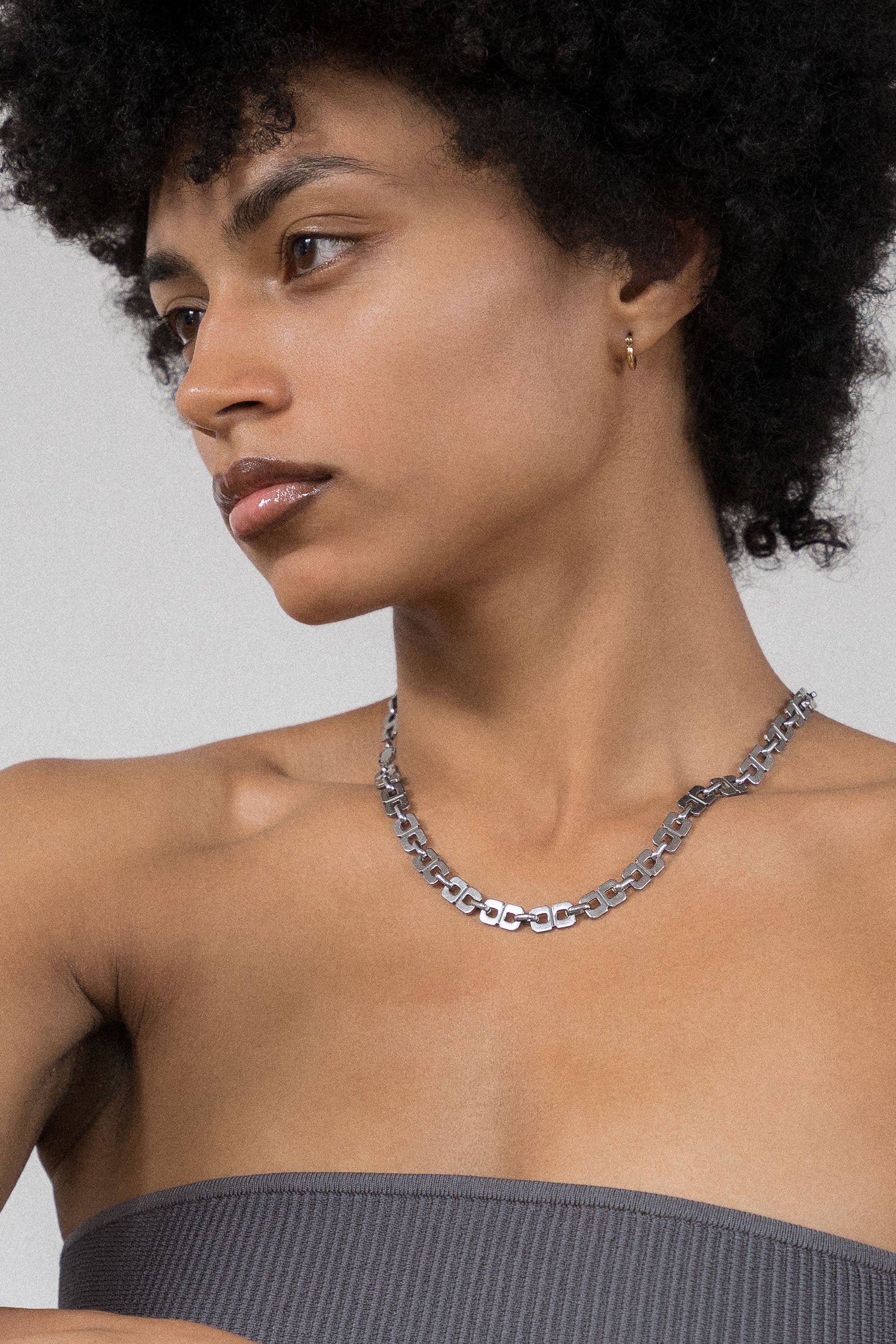 Gridlock Silver Necklace