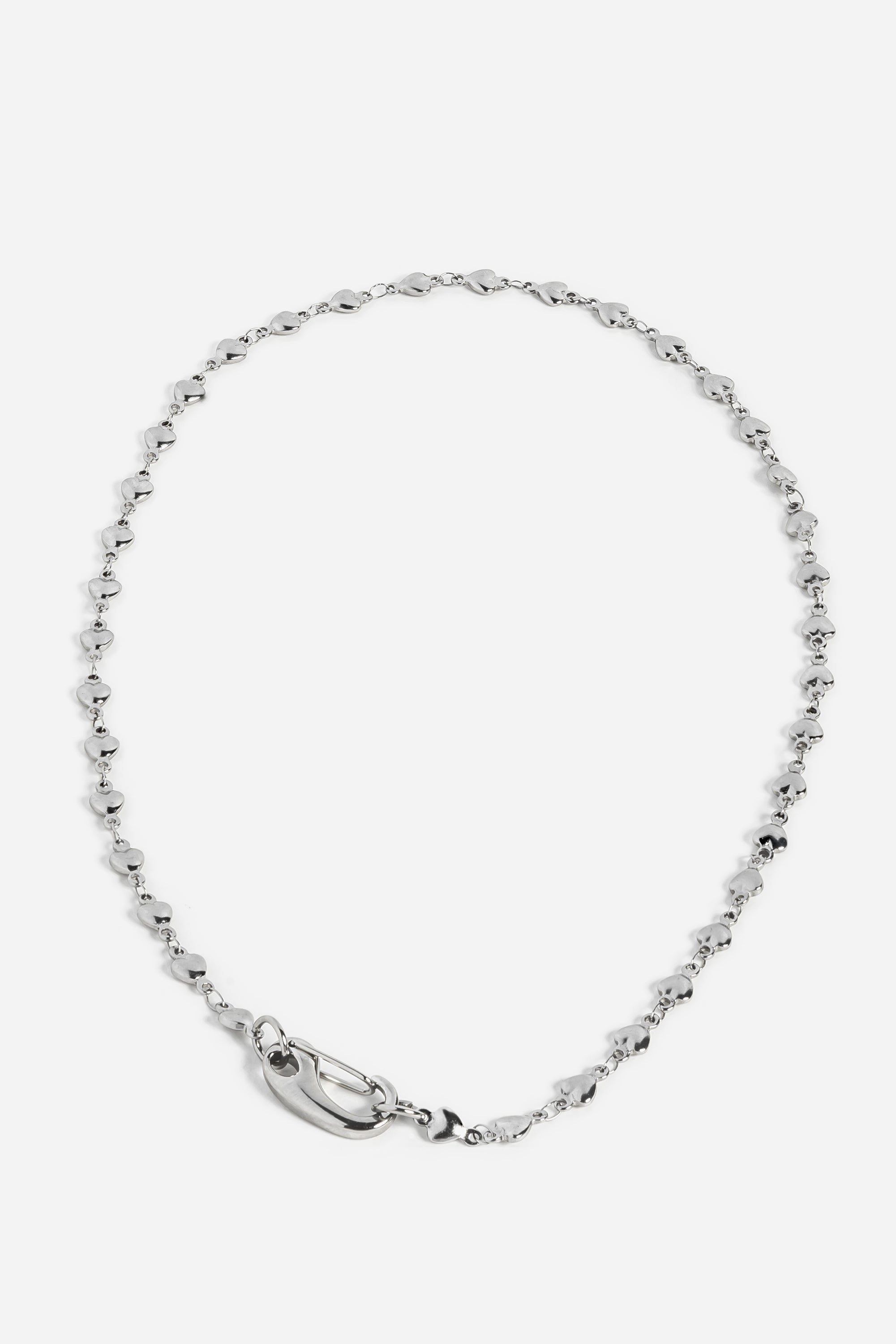 Hearts of Steel Necklace - Silver