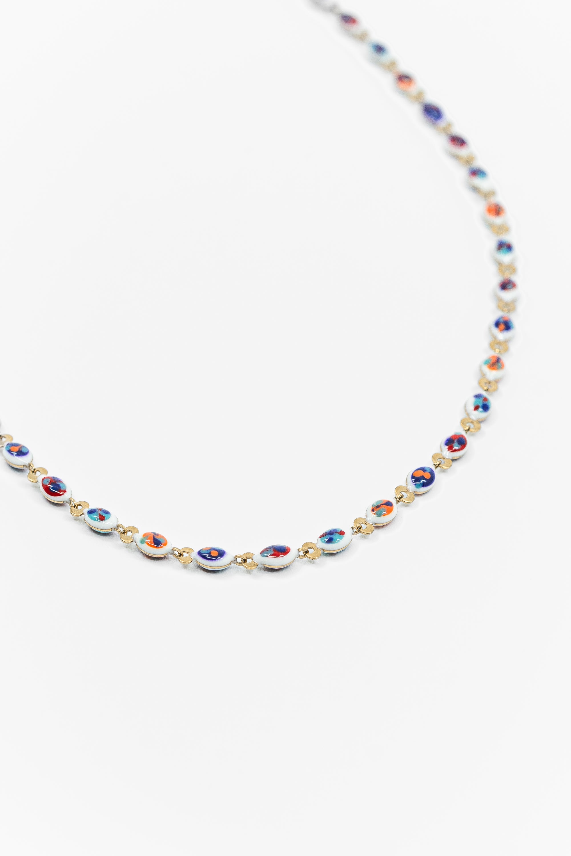 Pixel Multicolored Gold Necklace