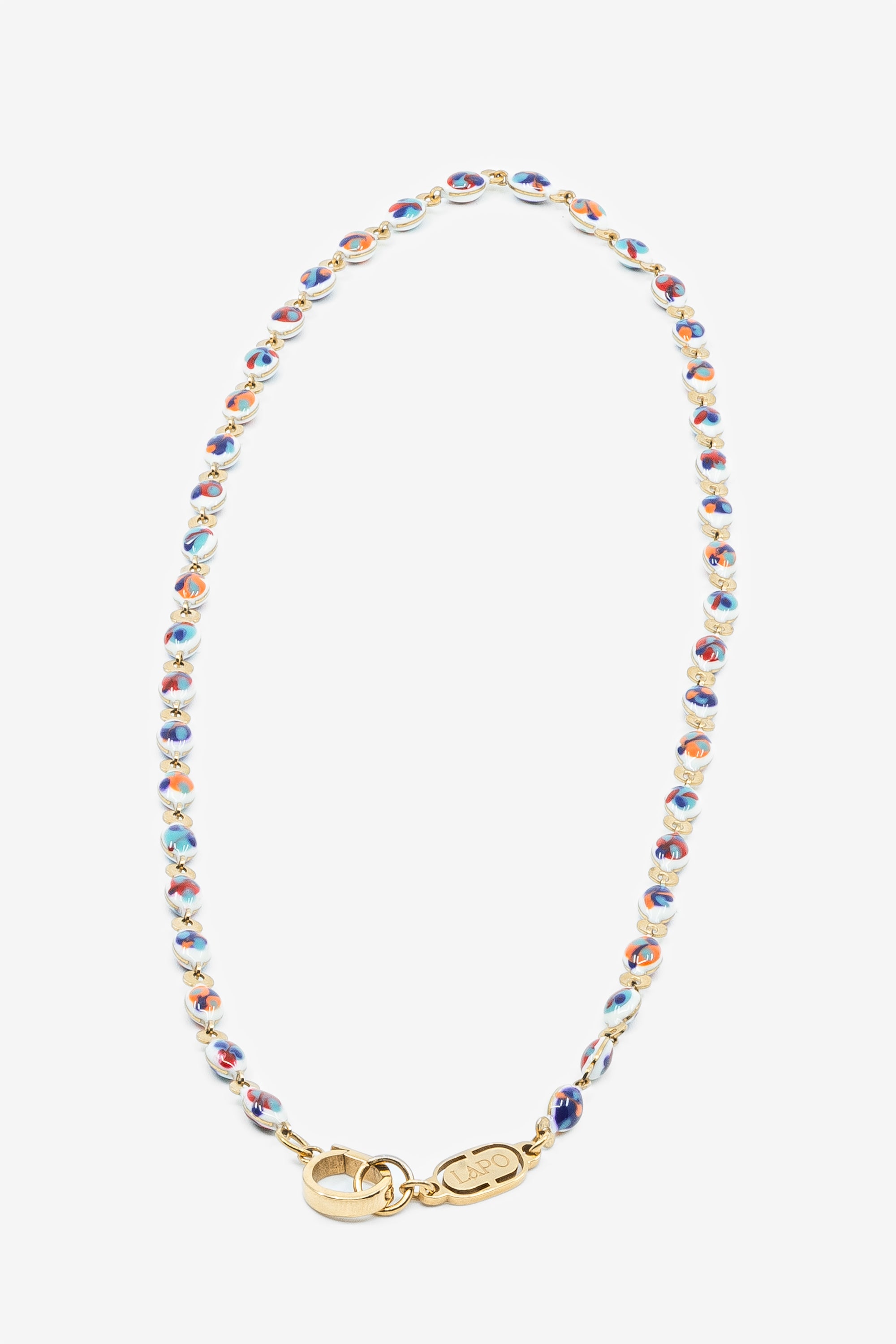 Pixel Multicolored Gold Necklace