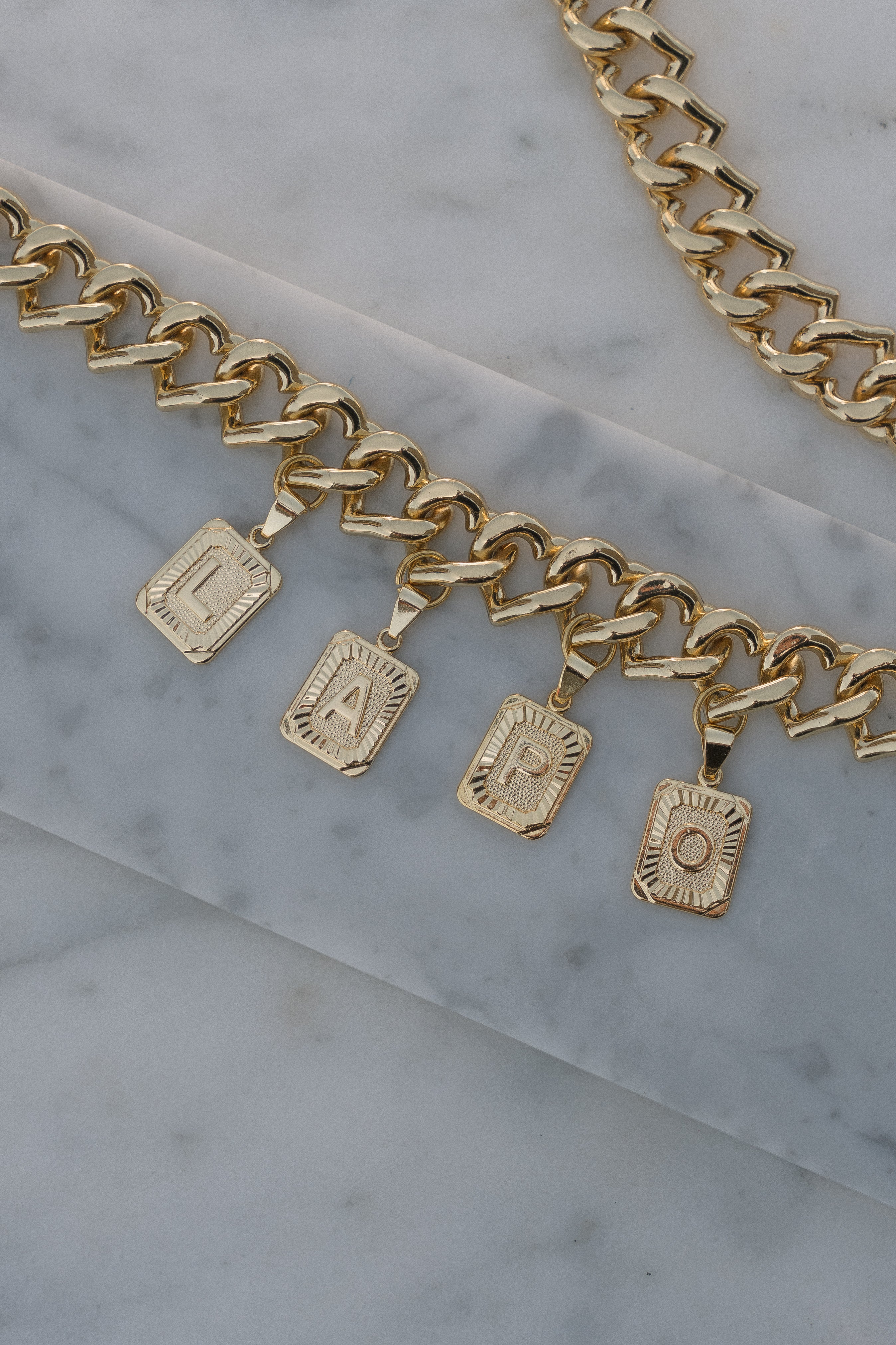 Custom Monogram Chain Belt - Gold