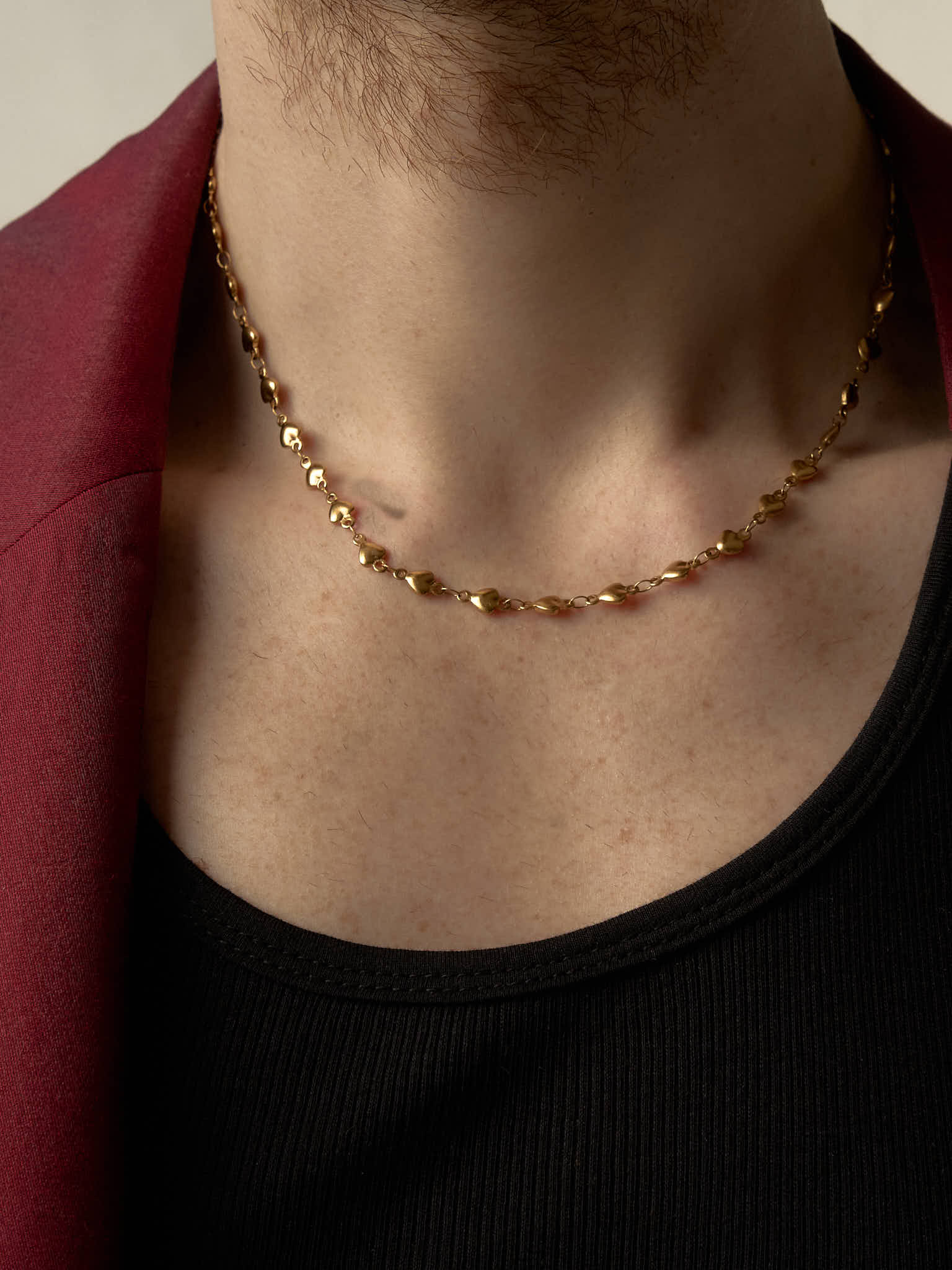 Hearts of Steel Necklace - Gold