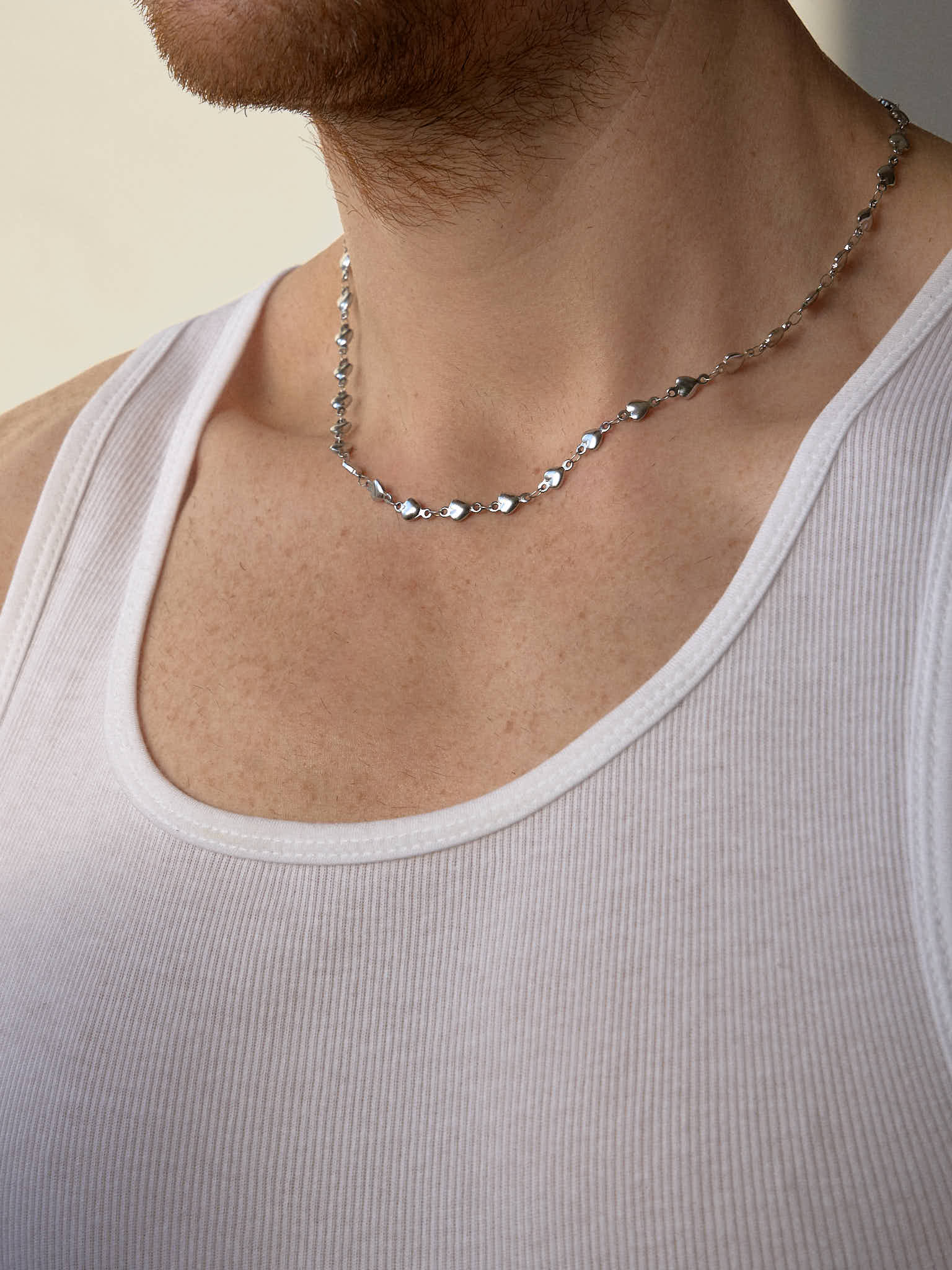 Hearts of Steel Necklace - Silver