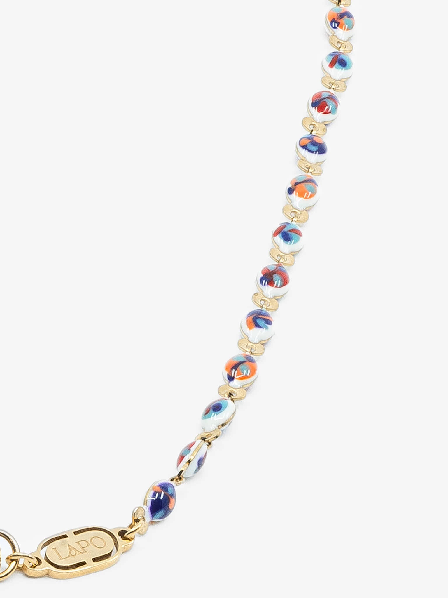 Pixel Multicolored Gold Necklace